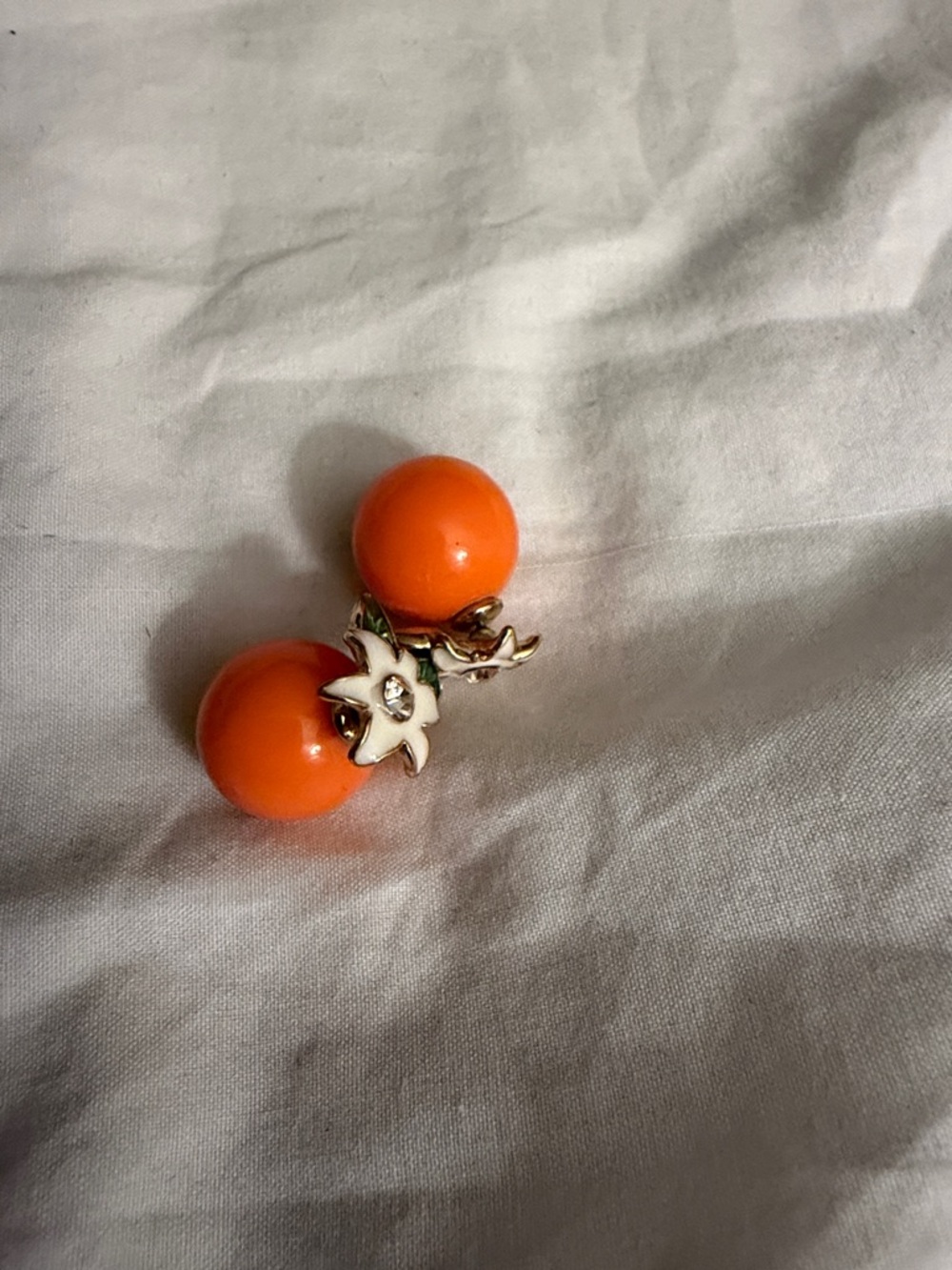 Kate Spade Elegant Orange Floral Stud Earrings